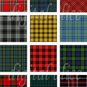 Bunte TARTAN PLAIDS - Instant Download Paper Crafts Collage Sheet - schottische Clan Tartan Quadrate - Decoupage, Bastelquadrat