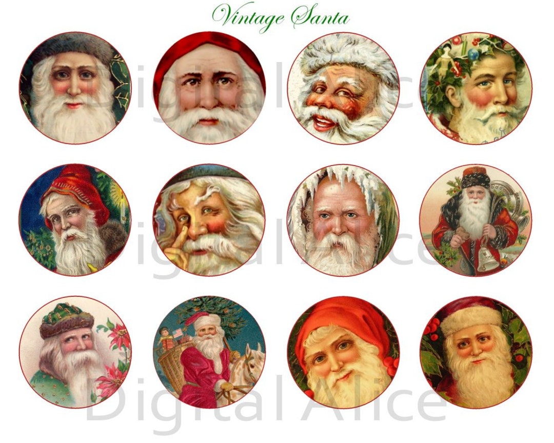Vintage SANTA CLAUS Craft Circles -victorian St Nicks - Instant ...
