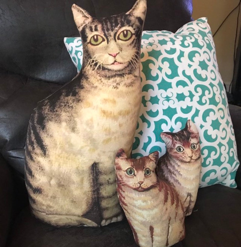 Primitive TABBY CAT KITTEN Pillow Doll 1892 Reproduction Litho Etsy