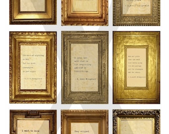 ENmarcado ME ENCANTAN LAS CITAS - El Gran Gatsby F Scott Fitzgerald - Instant Download Digital Printable Cards- 9 enmarcado 4 x 6 en bodas, duchas