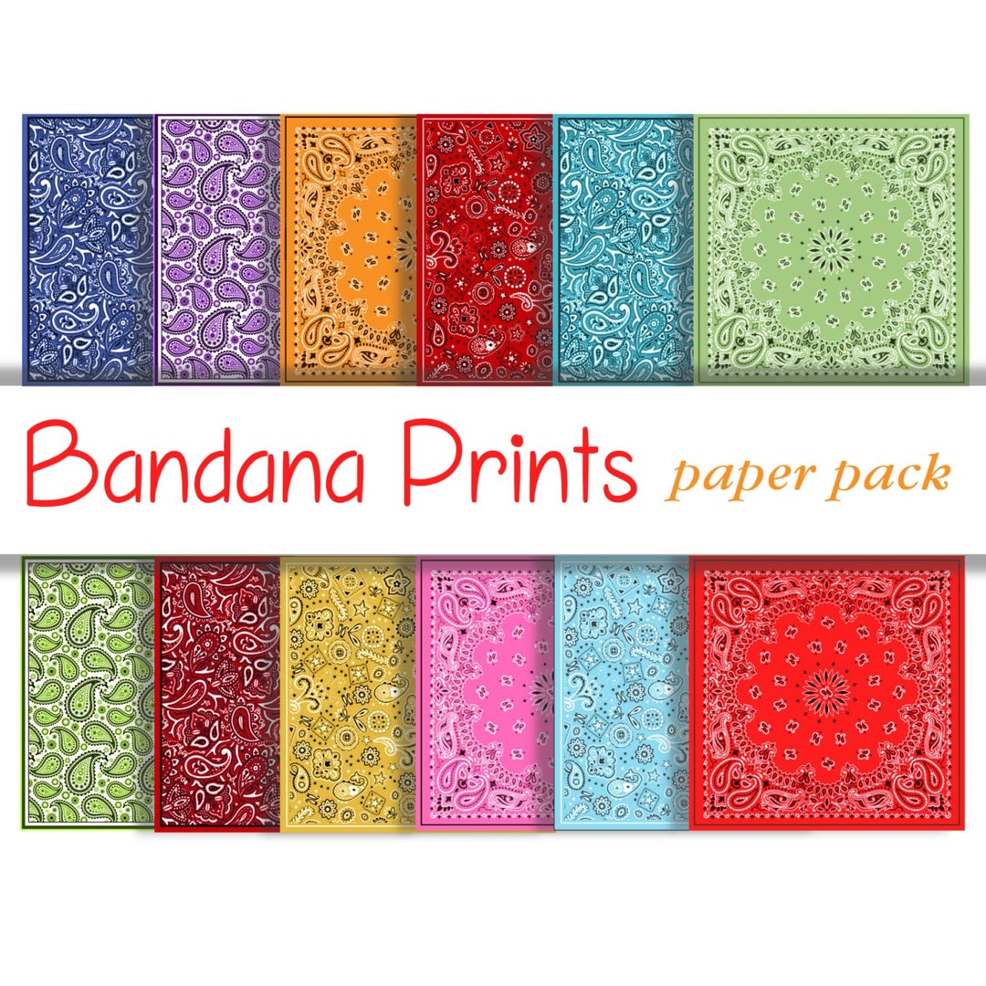 BANDANA PRINT PAPERS - Printable Patterned Paper Backgrounds for Crafts ...
