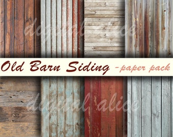 OLD BARNWOOD TEXTURES Paper Pack- Digital Papers - 8 Worn Barn Siding Wood Finishes, Weathered Wood,Instant Printable Download -paper crafts