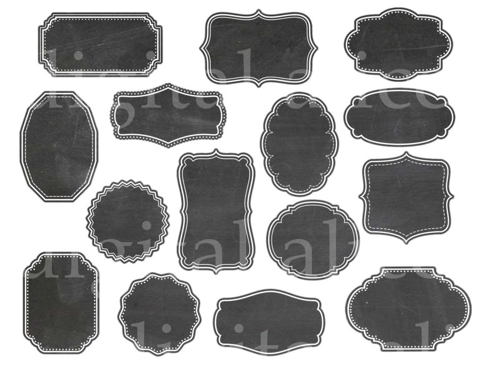 DIGITAL CHALKBOARD FRAMES and Borders - Digital Chalk Board Labels Tags ...