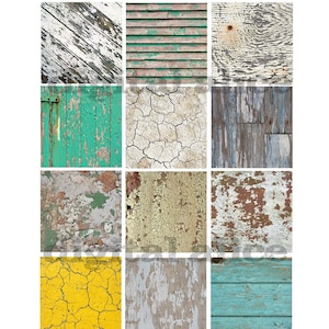 WORN CHIPPY PAINT - Digital Paper Pack - 12 Weathered Grunge Paint Textures - Printable Papers,Instant Download  scrapbooking altered art