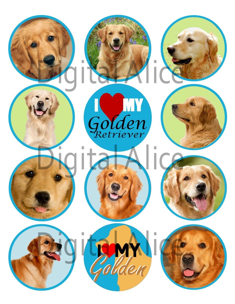 GOLDEN RETRIEVER DOG Craft Circles Golden Puppy Instant Etsy