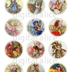 WIZARD of OZ Craft Circles Original Wizard Dorothy Toto Tinman Download Digital Printable Bottlecaps Cupcakes Collage Sheet 5 sizes image 3