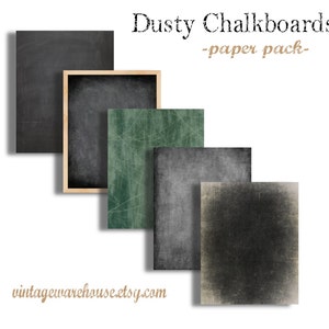 Puede incluir: Un conjunto de cinco texturas de papel digital con fondos de pizarra polvorientos en varios tonos de verde, gris y negro. Las texturas son perfectas para agregar un toque vintage y r&uacute;stico a tus dise&ntilde;os digitales.