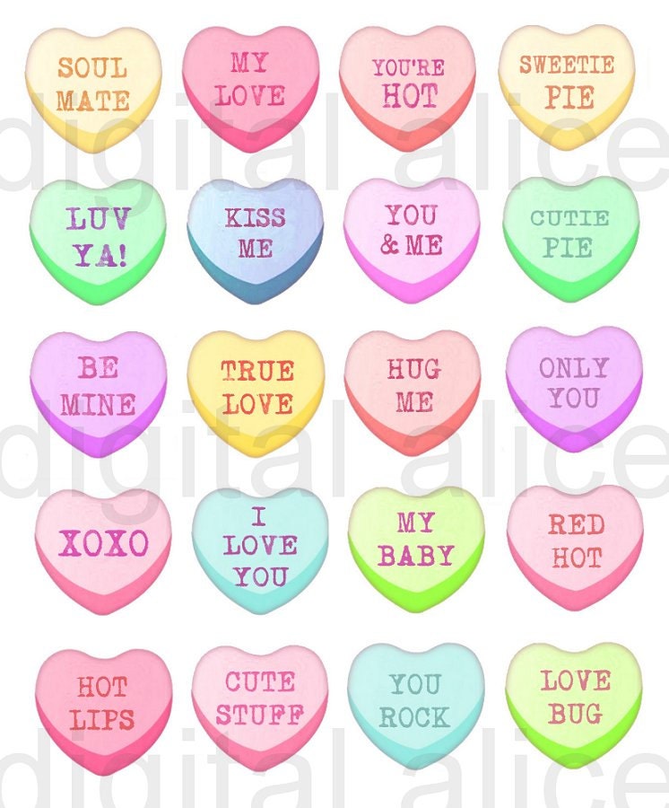 Personalized Sweethearts Candy Art Print