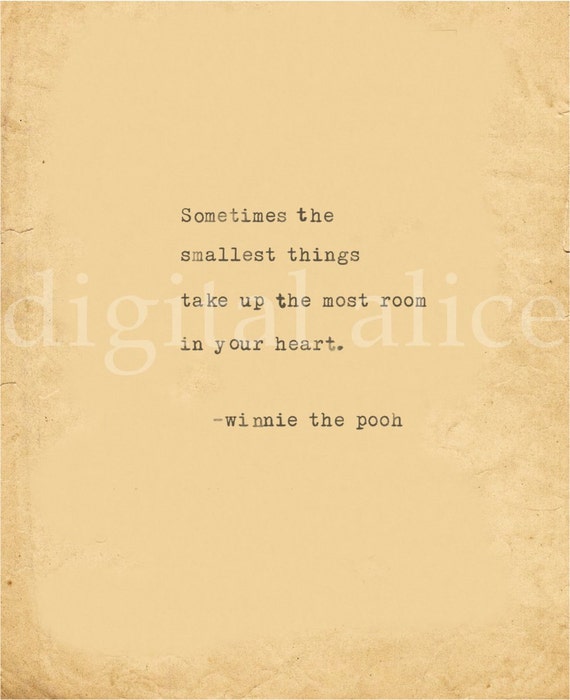 VINTAGE TYPEWRITER PRINT Winnie the Pooh Love Quote -instant