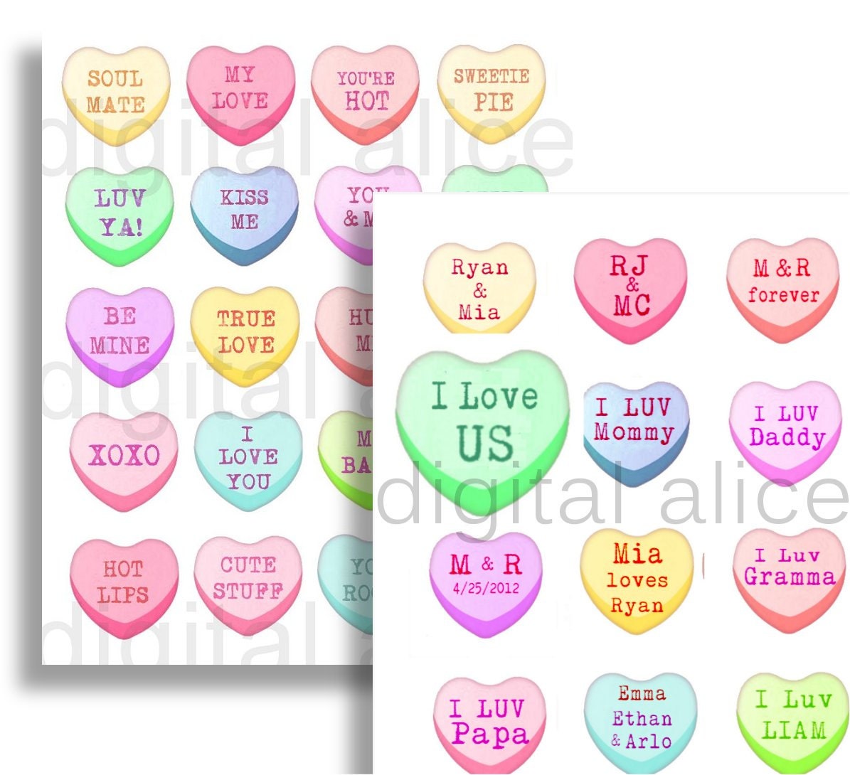 Personalized conversation hearts hot sale