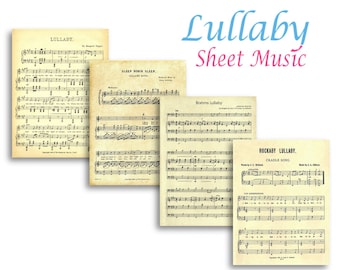 Partitura de canción de cuna – Partituras imprimibles de piano vintage (descarga digital)