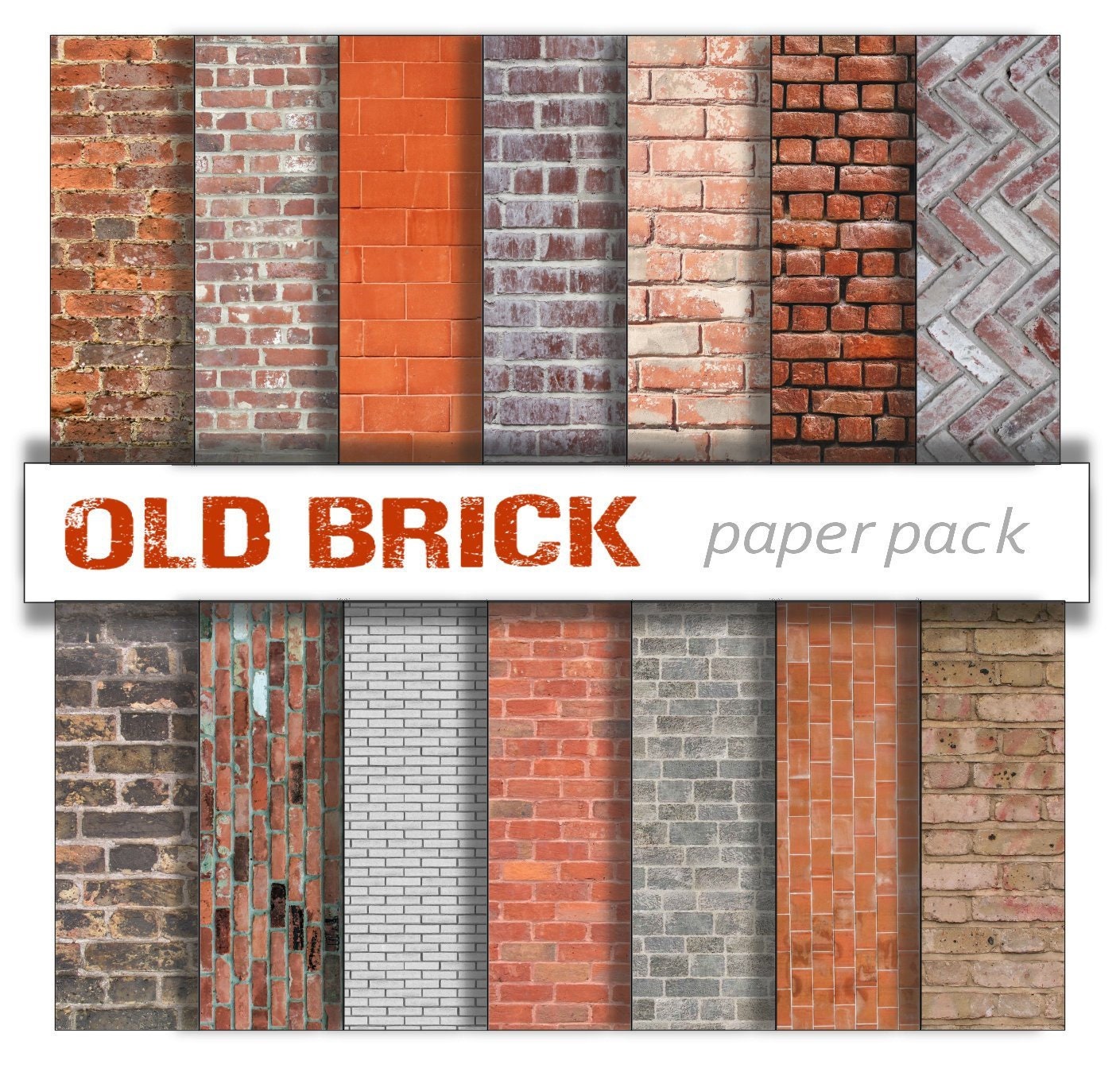 OLD BRICK WALLS Paper Pack Digital Papers 14 Brick Textures Etsy UK