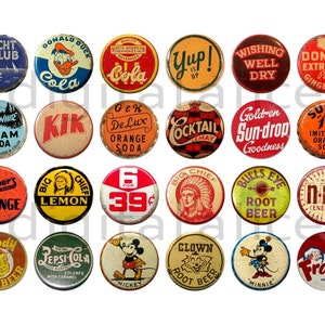 Vintage BEER BOTTLE CAPS Craft Circles Printable Old Beer Ale Bottle Caps Instant Download Digital Bottlecaps Collage Sheet 1,1.5,2 in image 2