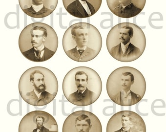 Antique CABINET PHOTO CDV Handsome 1800's Men craft circles- Instant Download Digital Printable Collage Sheet Images - 2 sizes