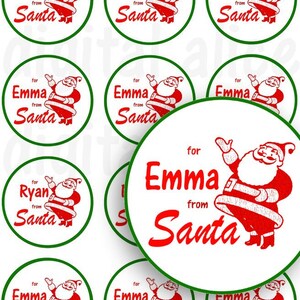 custom SANTA GIFT TAGS Craft Circles-Digital Download Printable Christmas Tag, Your Childrens / Pets / Others Names - up to 4 names