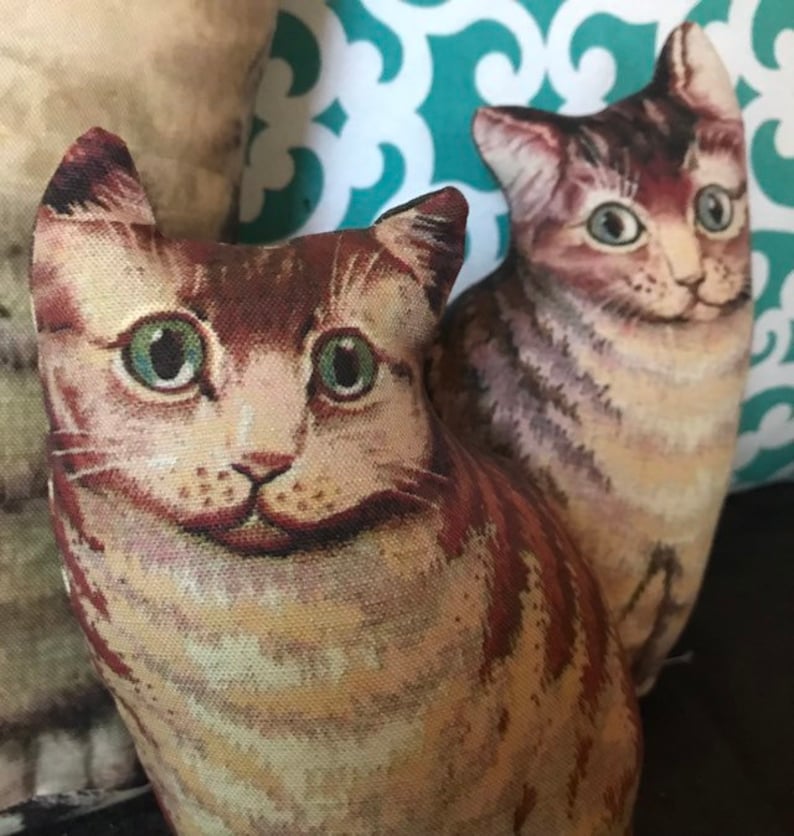 Primitive TABBY CAT KITTEN Pillow Doll 1892 Reproduction Litho Etsy