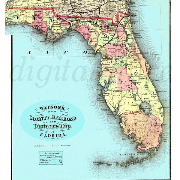 Old Florida Map Etsy - Il 600x600.680088711 F0xm 