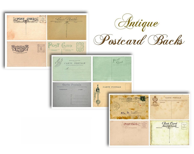 scrapbooking price tags stamped Antique Botanical Postcards- 3 sizes labels VINTAGE LILAC POSTCARDS gift tags cards Digital Download
