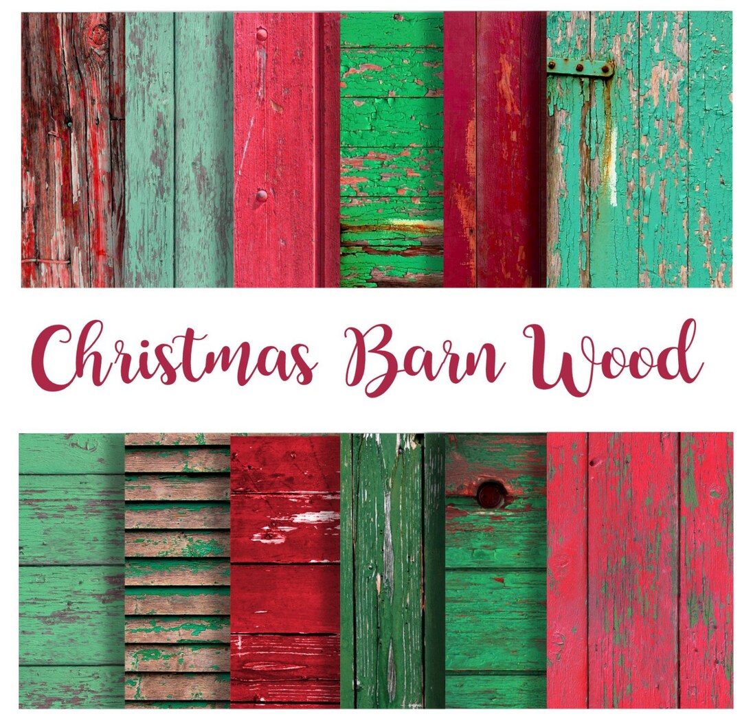 RUSTIC CHRISTMAS Digital PAPER Printable Barn Wood Texture Background ...