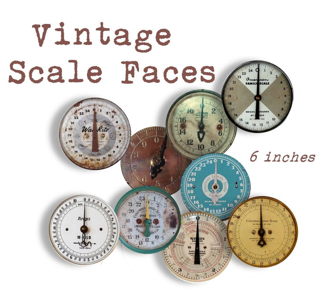 Vintage SCALE FACES DIALS 6 inch Craft Circles Industrial Etsy