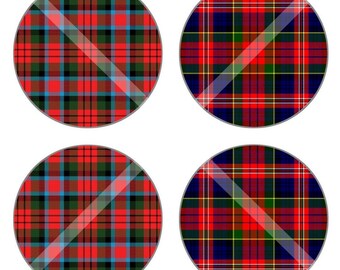 SCOTTISH TARTAN CIRCLES - Your custom Tartan - Printable Plaids ,Instant Download Digital - bottlecaps,scrapbooking,jewelry,cupcake toppers