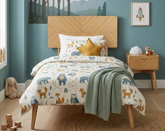 Loki Mid-Century Modern Bed Frame, Twin XL Platform Bed with Chevron Headboard, Multiple Finish