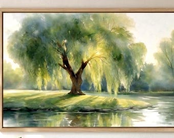 掛け軸 - ヴィンテージ 日本の墨絵 風景画 山の景色 掛軸 サイン入り