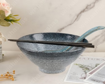 Japanese Style Ceramic Bowls for Noodle, Elegant with Vibrant Colors Dinnerware for Ramen, Ceramic Gifts for Christmas, Gift Kitchen Decor