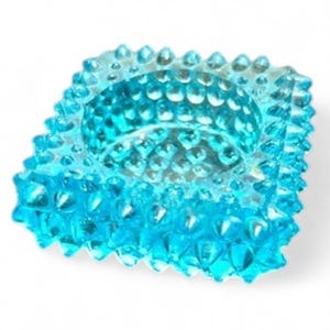 Vintage Fenton Hobnail Aqua Blue Salt Cellar Tealight Holder 1950s Glass