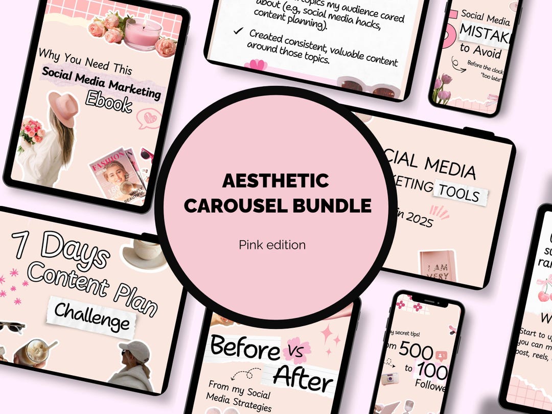 Aesthetic Carousel Bundle - Pink Edition - Etsy