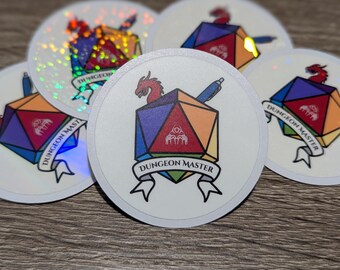 Dungeon Master D20 Vinyl Sticker: Water-Resistant RPG Decal