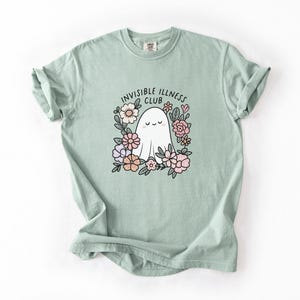 Invisible Illness Club Shirt -  Cute Ghost T-Shirt for Chronic Illness, Spoonie, Fibromyalgia, POTS, Mental Health, Invisible Disability