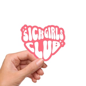 Sick Girls Club Sticker – Heart Vinyl Decal for Spoonies, Chronic Illness Awareness Sticker, Invisible Illness Support, Waterproof Sticker