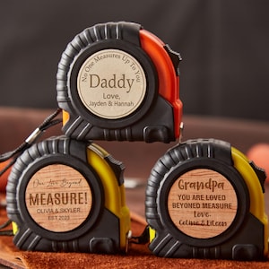 Father’s Day Gifts, Personalized Tape Measure Engraved Tool No One Measures Up, Grand Dad Gifts, Gift for Grandpa, Gift for Him