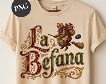 La Befana PNG | Sublimacja włoskiej wiedźmy bożonarodzeniowej | Vintage włoskie prezenty