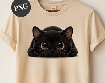 Niedliches schwarzes Kätzchen PNG | Void Cat Sublimation | Lustiges Katzen Geschenk für Katzen Mama