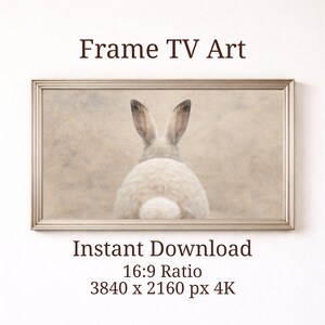 Samsung Frame TV Art Bunny Butt | Frame TV Art Easter | 4k Desktop Wallpaper | Smart TV Art | Spring Wallpaper | Farmhouse Decor