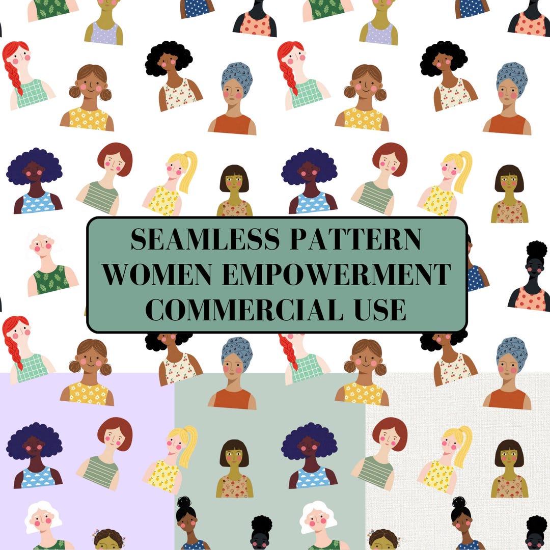 Seamless Pattern Women Empowerment | Feminist Art Fabric File ...