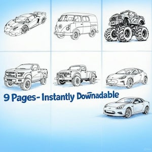 Kids Car Coloring Pages - 9 Fun Designs with Different Vehicles!