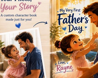 Regalo personalizado para el primer Día del Padre / Libro de recuerdos personalizado para bebés con foto / Libro de cuentos para papá y yo / Recuerdo para el nuevo papá / Regalo