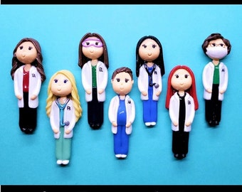 Custom Figurine in Lab Coat | Doctor, MD, Physician, Pharmacist, Scientist | Ornament | Cake Topper | Personalized Medical Professional Gift