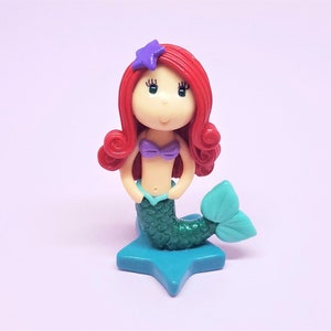 Cold Porcelain Little Mermaid Standing Figurine | Miniature Cake Topper, Decor, Keepsake, Gift