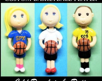 Custom Basketball Player Figurine | Ornament | Magnet | Brooch | Purse Charm | Decor | Cake Topper | Personalized Handmade Gift