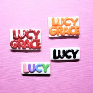Custom Name Plate Clay Center | Words, Initials, Phrases, Teams | Personalized Pendant, Ornament, Brooch, Magnet, Decor, Keepsake, Gift