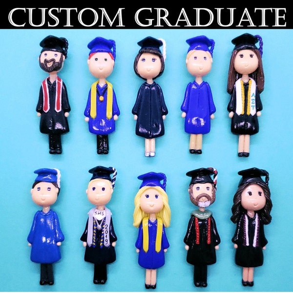 Personalized Graduate Figurine | Ornament | Magnet | Cake Topper | Custom Grad Handmade Gift