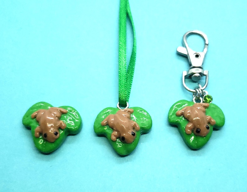 Custom Miniature Puerto Rican Coquí Frog Figurine, Ornament, Pendant, Magnet, Purse Charm, Brooch, Necklace image 4