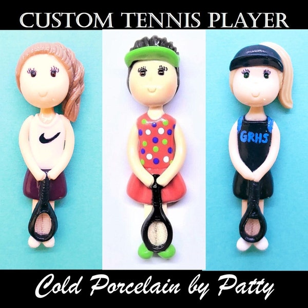 Figurine de joueur de tennis personnalisée | ornement | aimant | Décoration | Cadeau fait main personnalisé