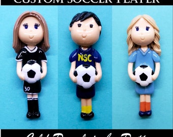 Custom Soccer Player Figurine | Ornament | Magnet | Decor | Cake Topper | Personalized Handmade Gift