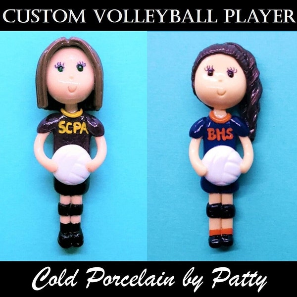 Figurine personnalisée de joueur de volley-ball | ornement | aimant | Broche | Charm sac à main | Décoration | Décoration de gâteau | Cadeau fait main personnalisé