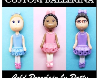 Custom Classic Ballerina Figurine | Ornament | Magnet | Brooch | Purse Charm | Cake Topper | Personalized Ballet Dancer Handmade Gift